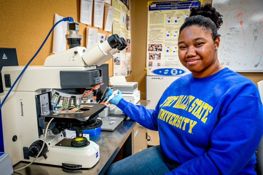 Fort Valley State University graduate student Jalani Brown will graduate on May 13 and enter the workforce as an in vitro fertilization technician.