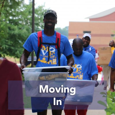 Students moving into campus housing