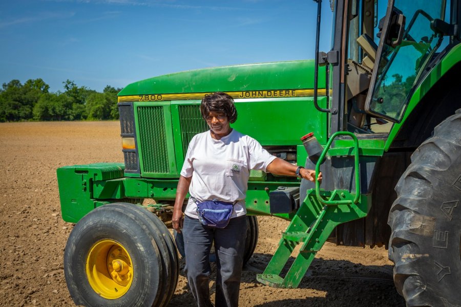 Charlie Backey, a small farmer in Colquitt, Georgia, farms land inherited from her late husband.
