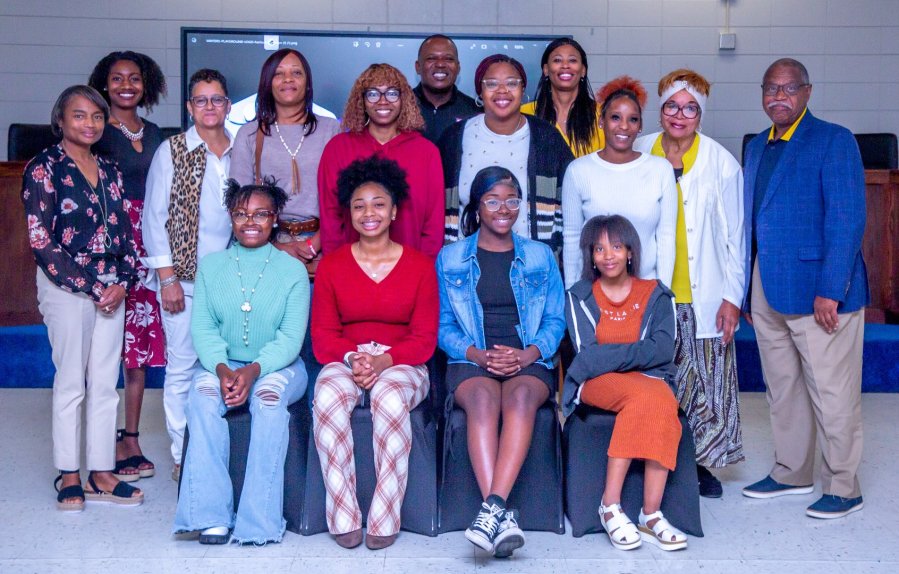 Latasha Ford (second from left on back row) and Dr. Yolanda Surrency (fourth from right on back row) honored the writers on Oct. 29, 2022, during a special ceremony at the Turner County Civic Center.