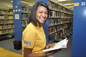 Student in Library