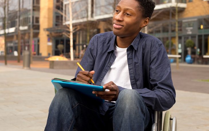 Student in wheelchair