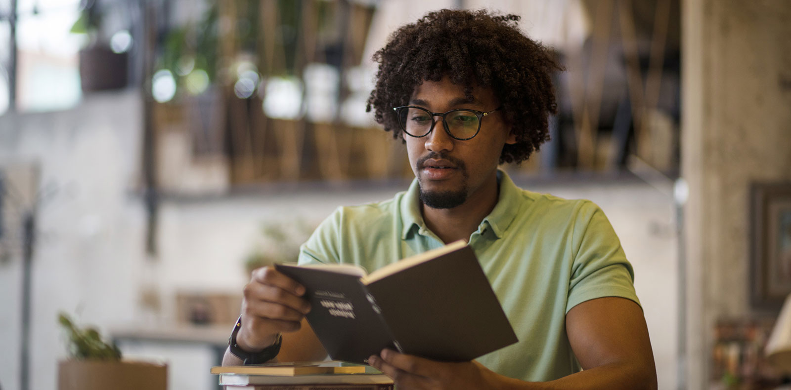 Man reading book