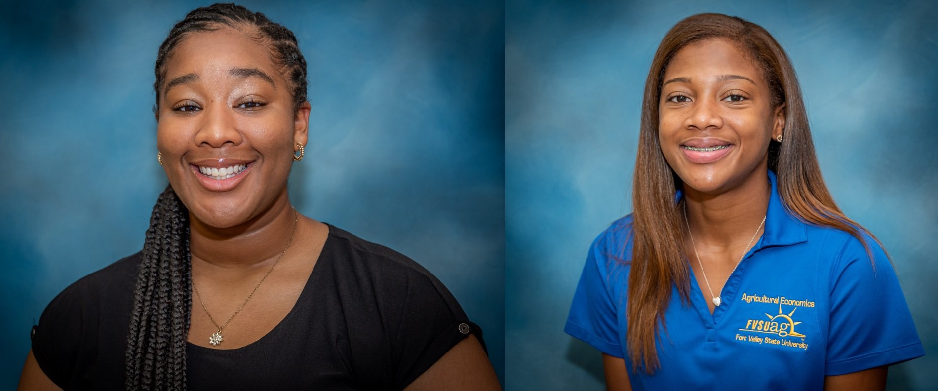 The National Crop Insurance Services (NCIS) recently awarded $3,000 each to Fort Valley State University students Faith Fantroy (left) and Charity Greene (right).