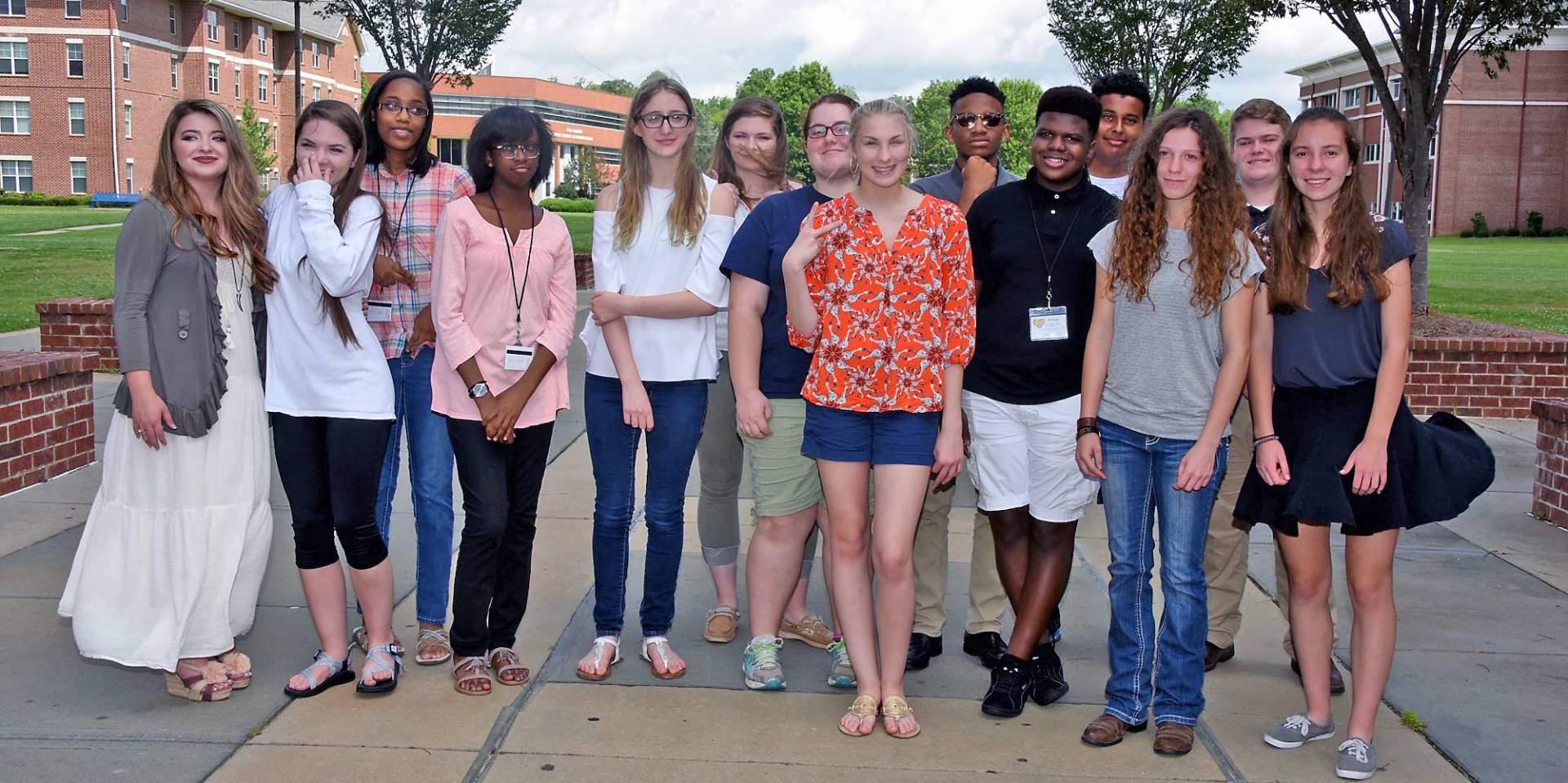 Students from across the country selected to participate in Fort Valley State University's AgDiscovery summer camp pose for a group photo behind Wildcat Commons on June 5.