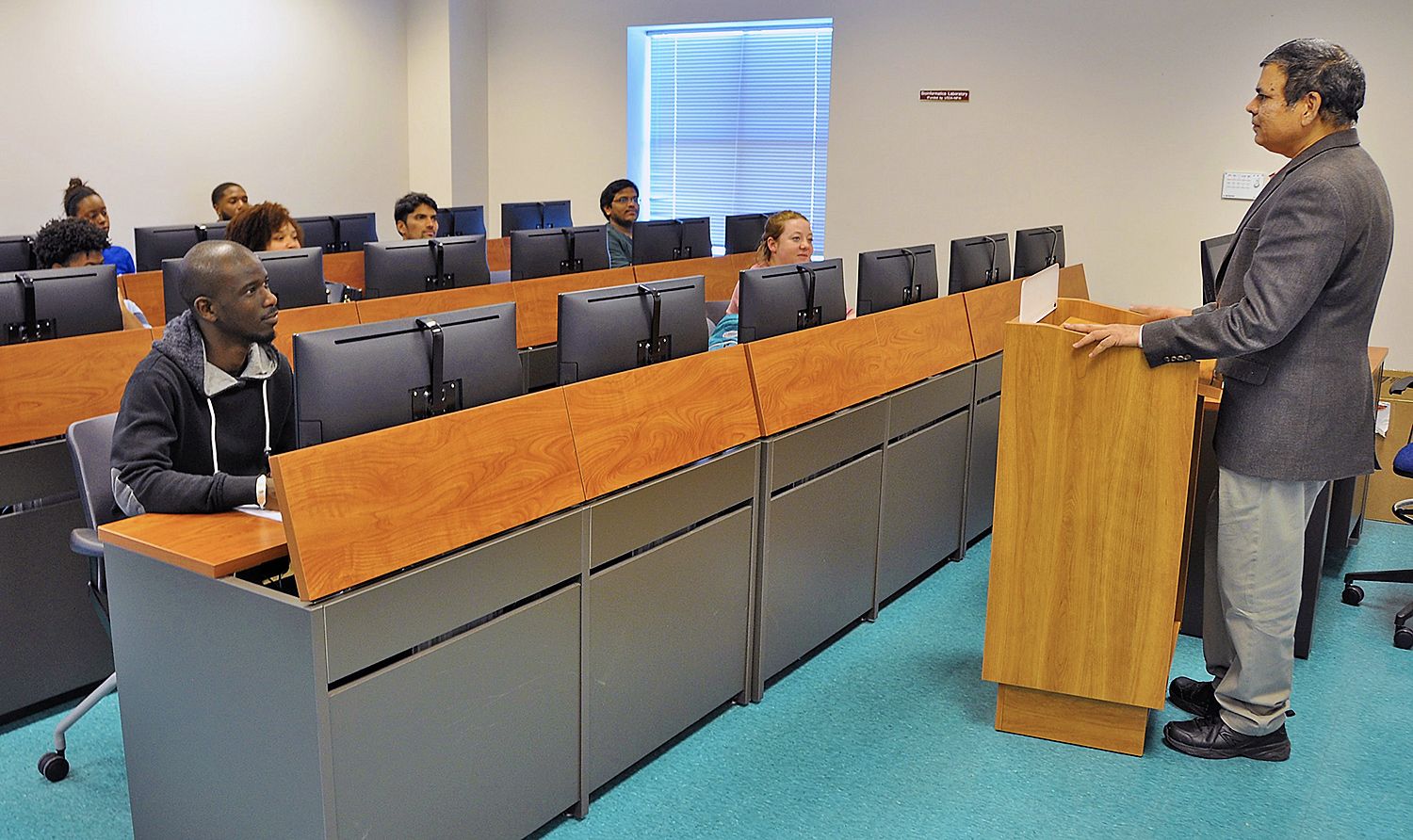 Dr. Ramana Gosukonda, a Fort Valley State University agricultural sciences professor, teaches students how to sharpen their computer and research skills through bioinformatics.