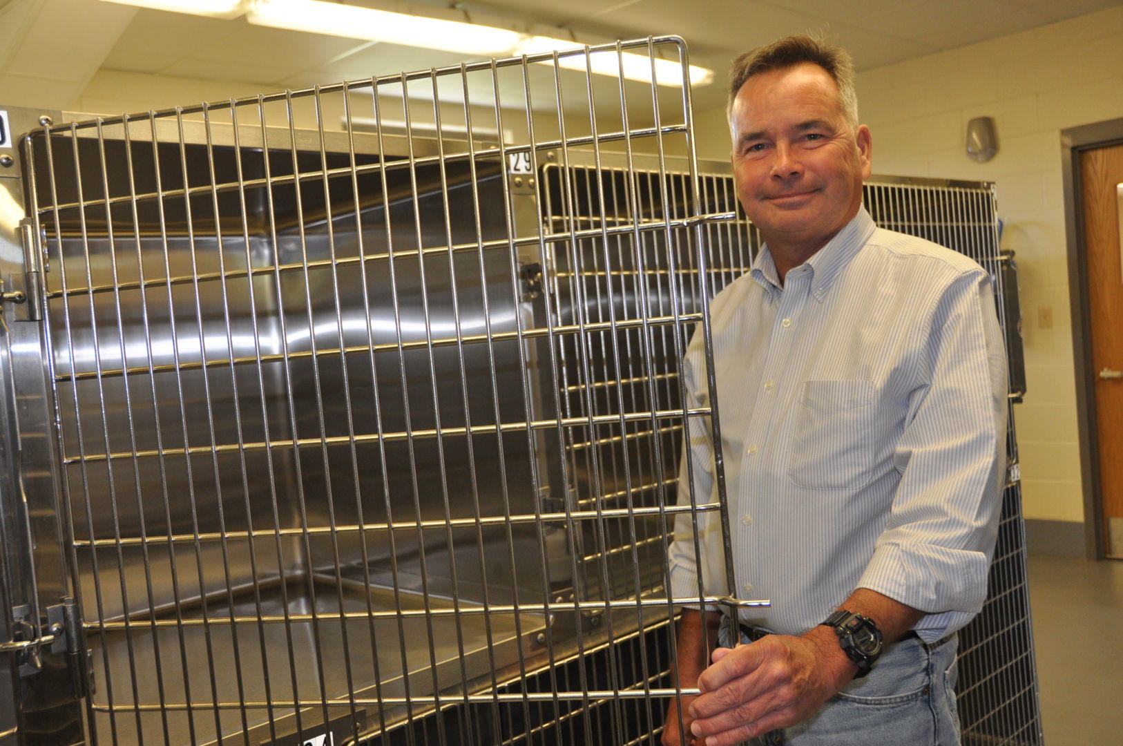 Dr. George McCommon, Fort Valley State University’s department head and associate professor of veterinary science and public health, prepares for more than 100 wild animals from Oatland Island Wildlife Center of Savannah to arrive Saturday at FVSU’s State Animal Facility for Emergencies (SAFE) Center.