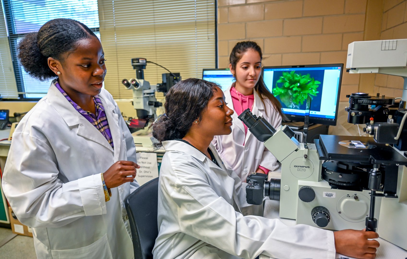 Fort Valley State University plant-biotechnology students Sierra Cloud, Kamora Payne and Marian Perez will work in different laboratories across the country this summer.