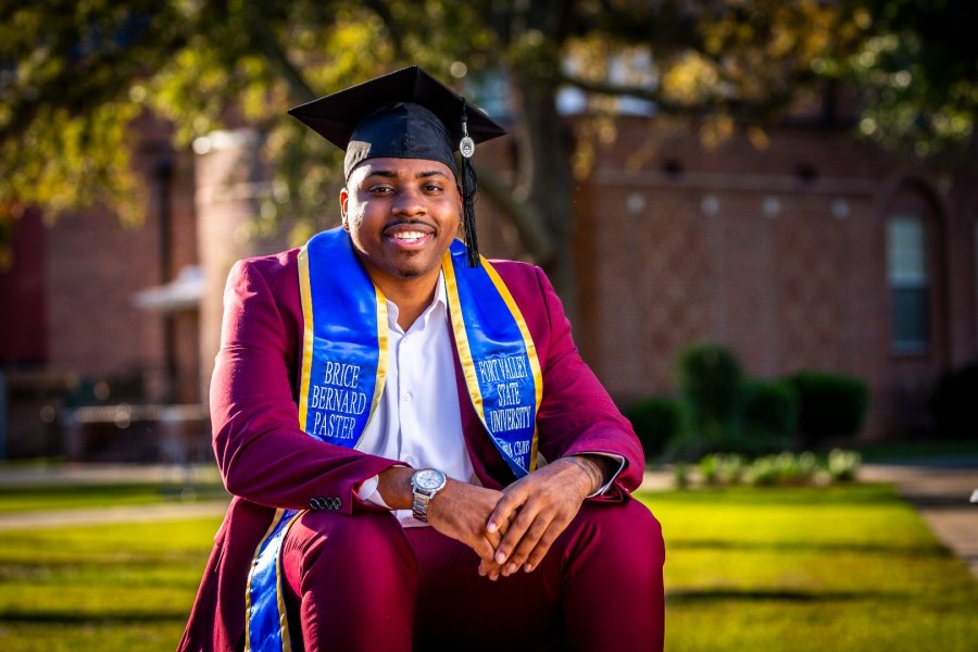 Fort Valley State University student Brice Paster will graduate on May 13 with a job working for BASF Agricultural Solutions. Photo by Ervin Williams.
