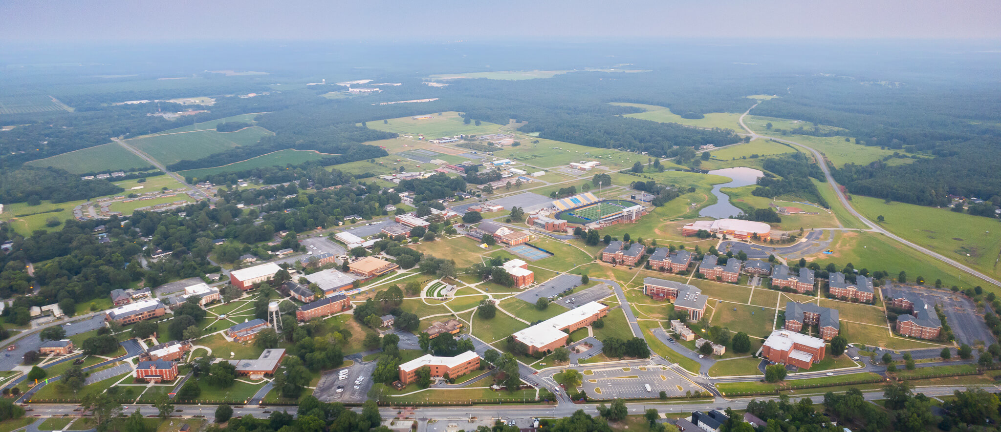 drone shot of FVSU campus